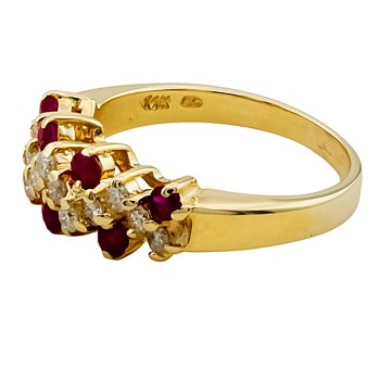 14ct Gold Ruby / Diamond Ring size L